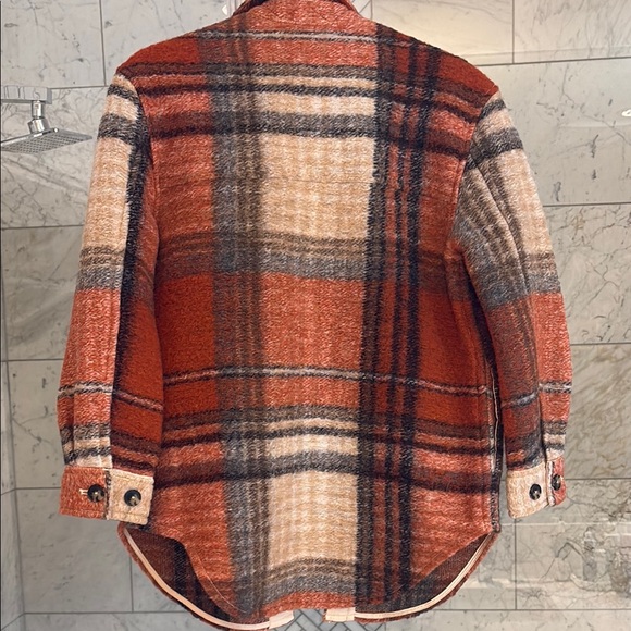 GANNI Plaid Wool Jacket - Red and Beige - Picture 5 of 5
